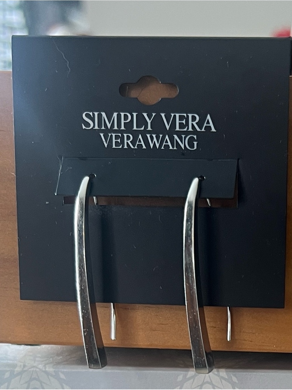 Simply Vera Vera Wang Silver Curved Bar Drop Earrings